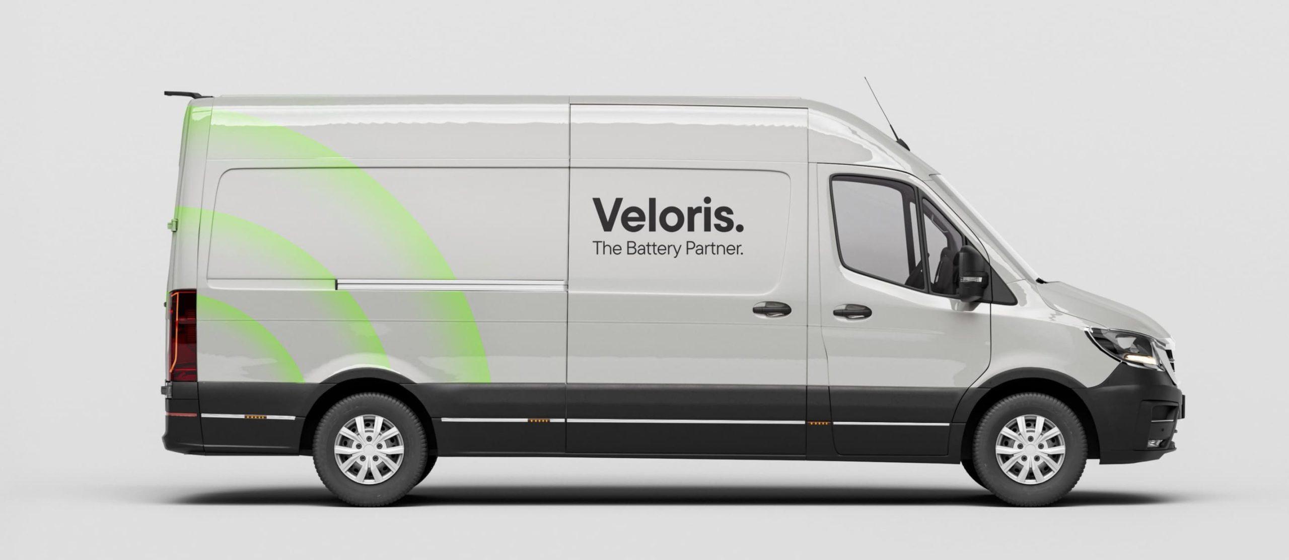 A white Veloris-branded electric van.